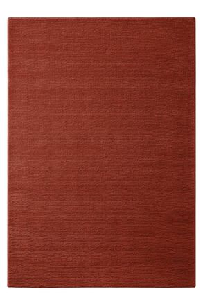 Wecon Home Alfombra de lana con relieve rojo ladrillo 140x200