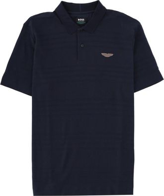 HUGO BOSS Dark Blue Logo Shirt Collar Polo