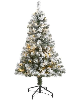 Nearly Natural 4Ft Flocked West Virginia Fir Artificial Christmas Tree