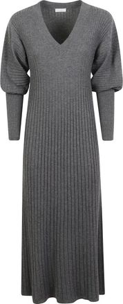 Brunello Cucinelli Vestido de punto - Dresses - Mujer - Gris - XS