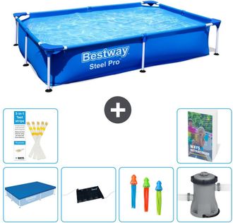 Bestway Piscina Bestway Steel Pro Rectangular - 221x150x43 Cm - 7-piezas S37