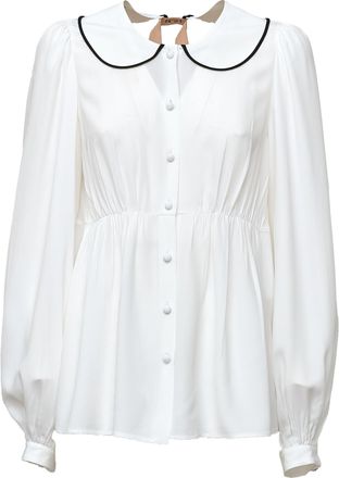 N&deg;21 Jewel Button Gathering Waist Shirt
