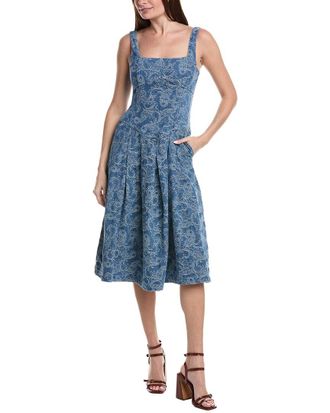 Avec Les Filles Denim A-Line Dress