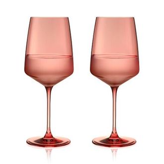 Viski Reserve Nouveau Crystal Wine Glasses Set of 2 in Pomelo at Nordstrom