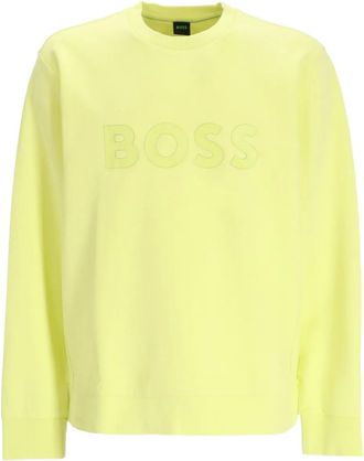 BOSS logo-embossed sweatshirt - Yellow
