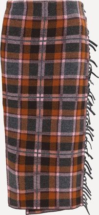 Guest In Residence Tartan fringed wrap Skirt Female M