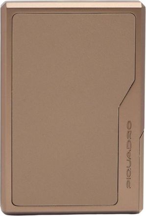 Piquadro Mag Safe Kaarthouder van Metaal & Leer met RFID-bescherming - Dames - Portefeuilles - Bruin - ONE Size - Leer - Accessoires