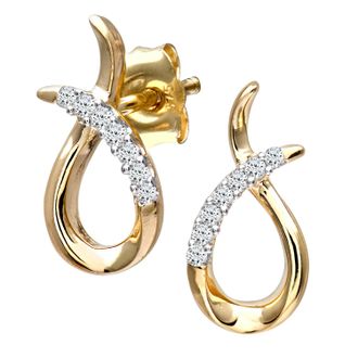 Diamant L'éternel 9ct geelgouden diamanten damesoorbellen