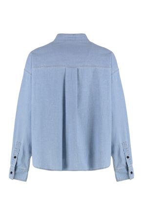 Isabel Marant Womens Blouse Vero Light Blue Cotton Blouses Shirt