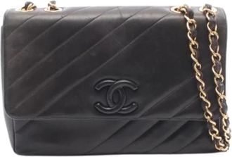 Chanel Pre-owned Vintage Schoudertas - Dames - Vintage Schoudertas - Zwart - ONE Size - Leer - Vintage