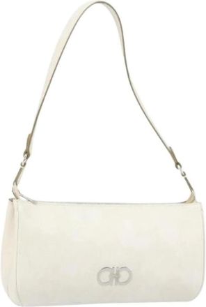 Ferragamo Pre-owned Shoulder Bags, female, White, Size: ONE SIZE Pre-owned Leather Shoulder Bag