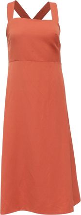 Theory Crossback Midi Dress in Orange Polyamide
