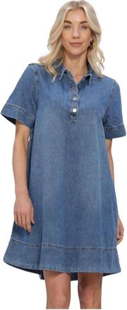 Moss Copenhagen Kleedjes, Dames, Blauw, M, Katoen, Alena 2/4 Dress