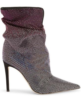 Giuseppe Zanotti Stivali Yunah con cristalli 105mm - Nero