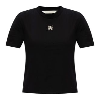 Palm Angels T-Shirts, female, Black, Size: S Monogram T-Shirt