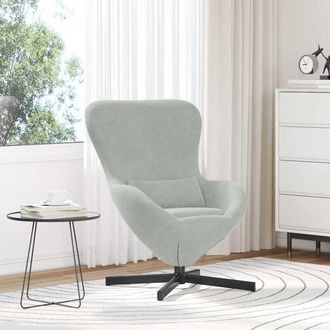 vidaXL Sill&oacute;n Huevo Gris Claro Terciopelo Vidaxl