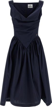 Vivienne Westwood Blue Sweetheart Neck Flared Mini Dress