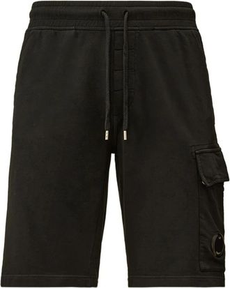 C.P. Company Light Fleece Lens Shorts - Heren - Korte Broeken - Zwart - S - Katoen - Korte Broeken