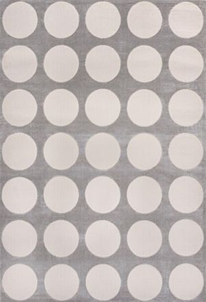 Jonathan Y Designs Adrian Modern Geometric Circle Dot High-Low Area Rug in Light Gray/cream at Nordstrom, Size 2Ft 0In X 8Ft 0In