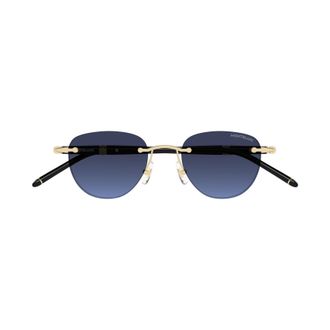 Montblanc Rimless Sunglasses with Gradient Blue Lenses