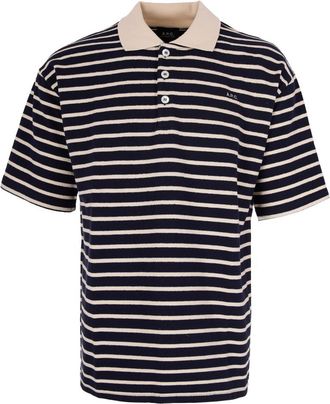 A.P.C. Blue Stripes Shirt Collar Polo