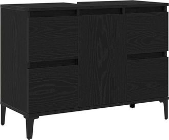 vidaXL Sink cabinet Black oak 80 x 33 x 60 cm Engineered Wood Vidaxl