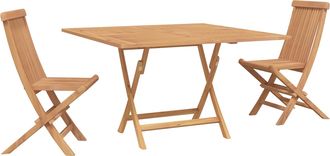 vidaXL Juego Bistro De Jard&iacute;n 3 Uds. Natural Madera De Teca Maciza Vidaxl