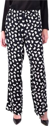 Michael Kors Broeken, Dames, Zwart, L, Polyester, Bloemenpatroon Damesbroek Zwart