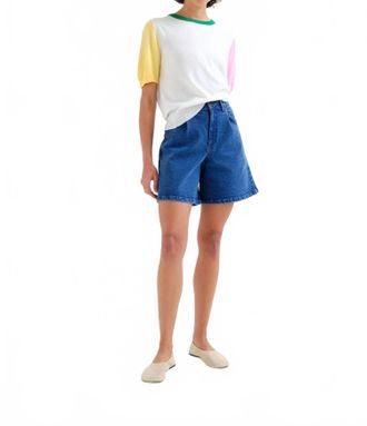 Compa&ntilde;&iacute;afant&aacute;stica Long Denim Shorts In Blue