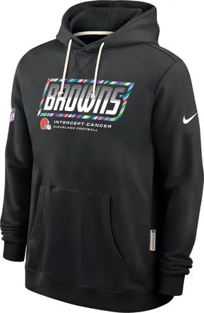 Nike Cleveland Browns Crucial Catch Sideline Standard Issue Nike Mens Dri-FIT NFL Pullover Hoodie in Black | 03AZ00AZU8-F9R