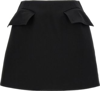 Alexander McQueen Black Solid Mini Skirt