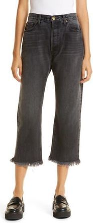The Great. The Wayne Fringe Hem Nonstretch Jeans in Onyx Wash at Nordstrom Rack, Size 31