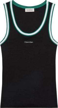 Calvin Klein logo-embroidered vest - women - Fabric - S - Black