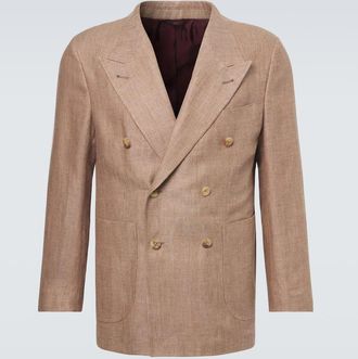 Rubinacci Herringbone linen and wool blazer