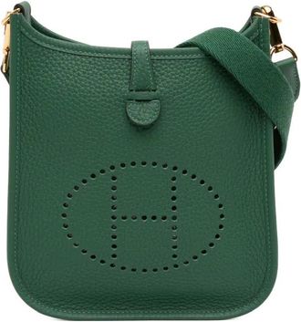 Herm&egrave;s Borsa a tracolla Evelyne TPM in pelle Clemence 2024 - Verde