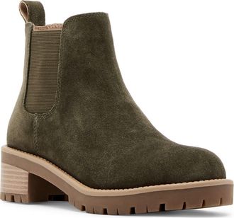 Blondo Matilda Waterproof Lug Sole Chelsea Boot in Olv Suede at Nordstrom Rack, Size 6.5