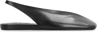 Jil Sander Ballerinas van leer met vierkante neus - Dames - Ballerinas - Zwart - 37 EU - Leer - Schoenen
