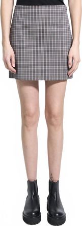 Theory Simple Mini Skirt In Almond Multi