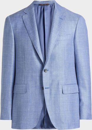 Canali Men & apos;s Kei Wool, Silk and Linen Two-Button Blazer