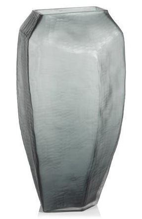 Zodax Banford Hand Cut Glass Vase in Grey With Cutting Finish at Nordstrom Rack