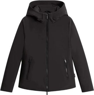 Woolrich Firth Down Short Parka - Dames - Gewatteerde jassen - Zwart - S - Polyester - Jassen
