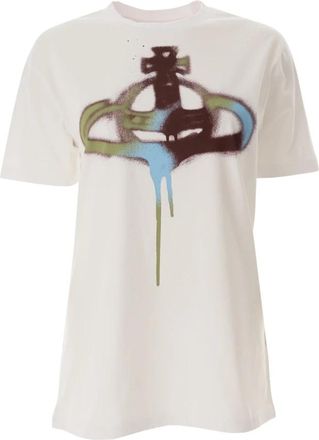Vivienne Westwood Spray Orb Classic T-Shirt - Dames - T-shirts - Wit - S - Katoen - Tops