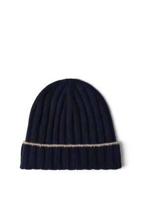 Brunello Cucinelli Cashmere rib knit beanie in Navy Blue at Nordstrom, Size Xx-Large
