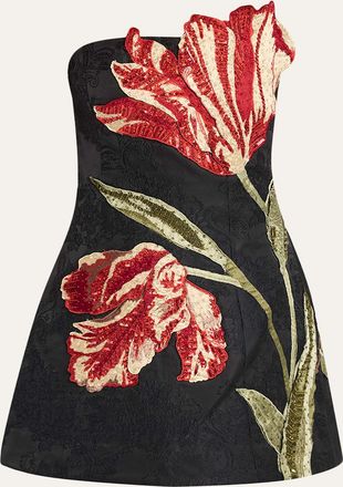 Alice & Olivia Katia Embellished Strapless Mini Dress