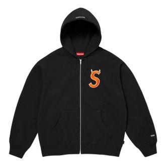 SUPREME SS26 Devil S Logo Zip Up Hooded Sweatshirt Black SUP-SS26-134-BLK