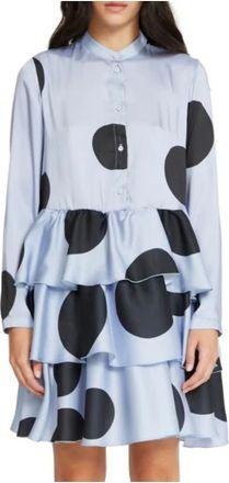 Silvian Heach Overhemdjurk - Dames - Shirt Kleedjes - Blauw - XS - Polyester - Kleedjes