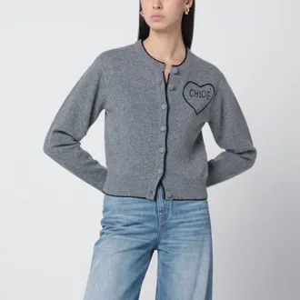 Chlo&eacute; Grey wool and cashmere cardigan
