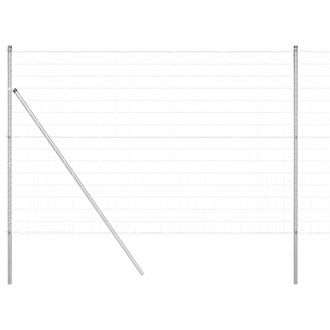 Berkfield Home Euro Fence with 7 Posts 1.6x10 m Galvanised Steel in Silver