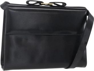 Ferragamo Pre-owned Shoulder Bags, female, Black, Size: ONE SIZE Pre-owned Leather Shoulder Bag