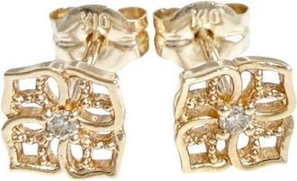 Agete yellow gold (10K) Stud Earrings (Pre-Owned)